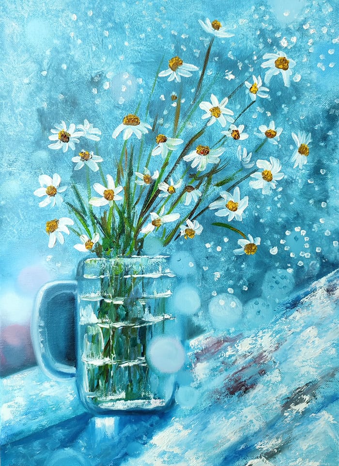 Daisies in a Beer Mug